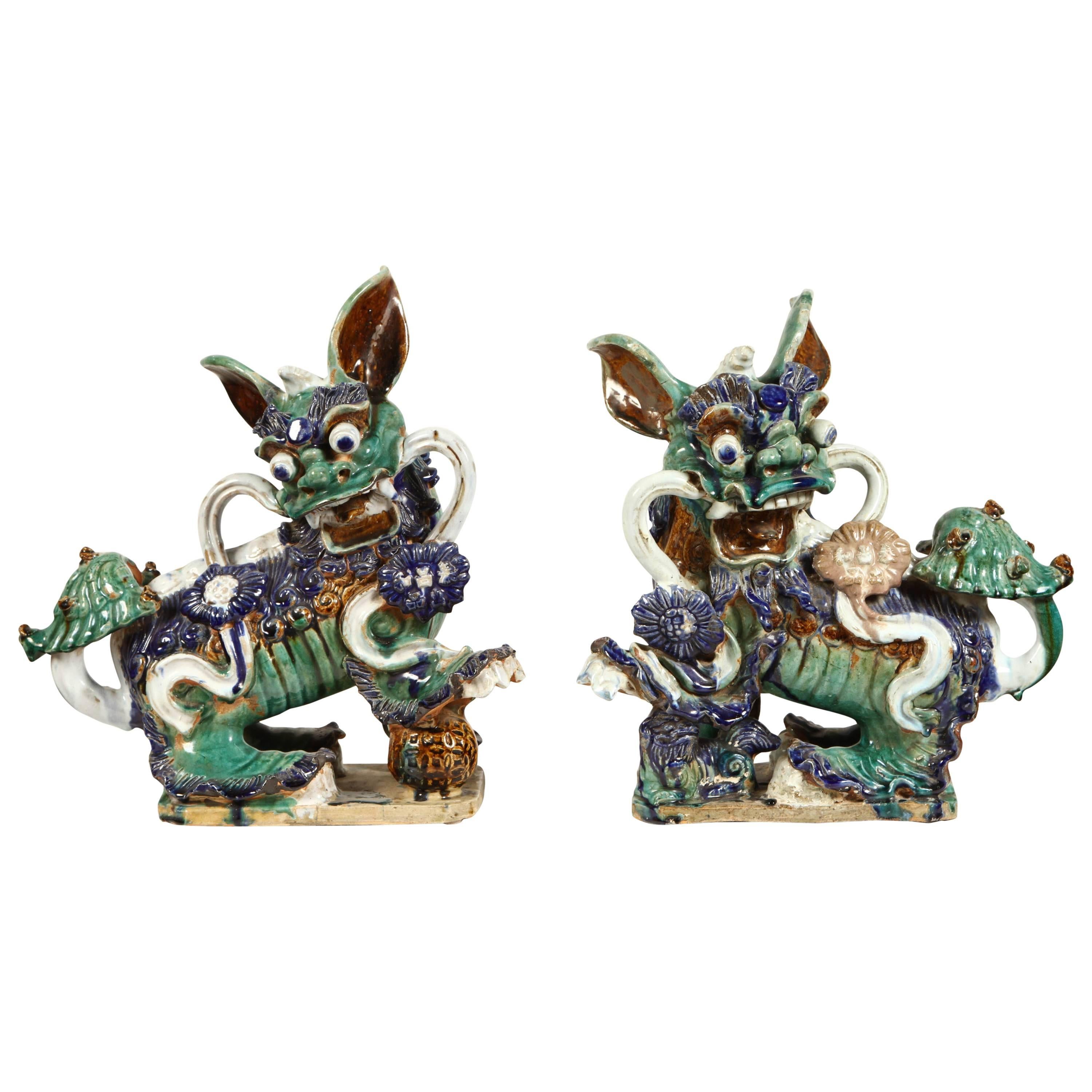 Pair of Late 19th Century Chinese Foo Dogs