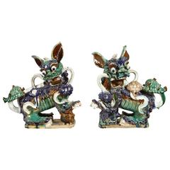 Pair of Late 19th Century Chinese Foo Dogs