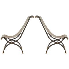 Pair "Slingback" French Park Chairs