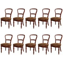 Set of Ten Mid-19th Century Irish Mahogany Dining Chairs