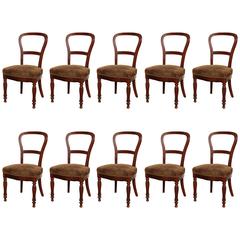 Set of Ten Mid-19th Century Irish Mahogany Dining Chairs 8
