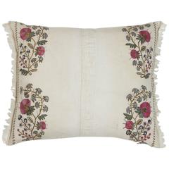 Antique 19th Century Ottoman Turkish Embroidered Pillow 14 x 19 