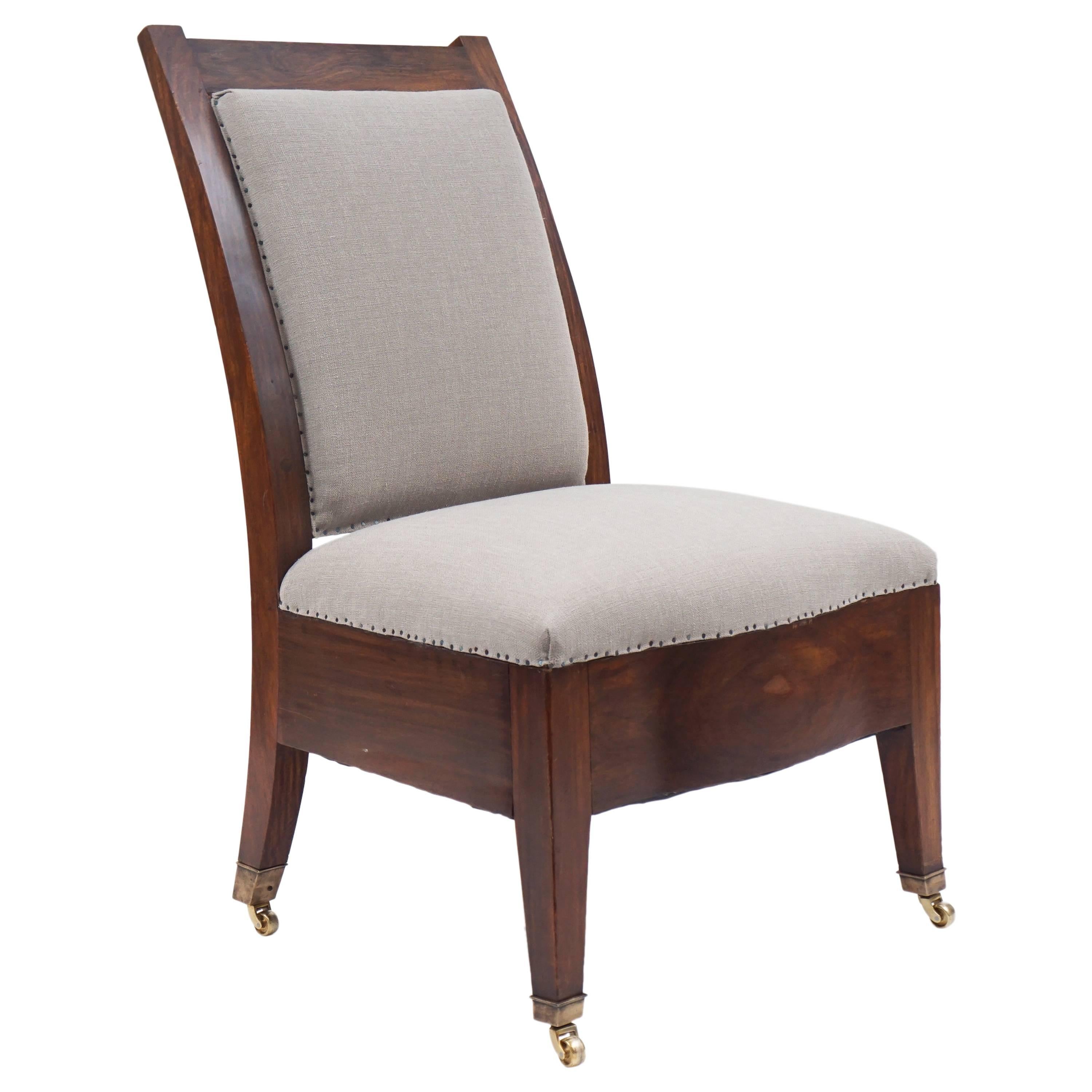 Bold Mahogany 1920s Side Chair For Sale