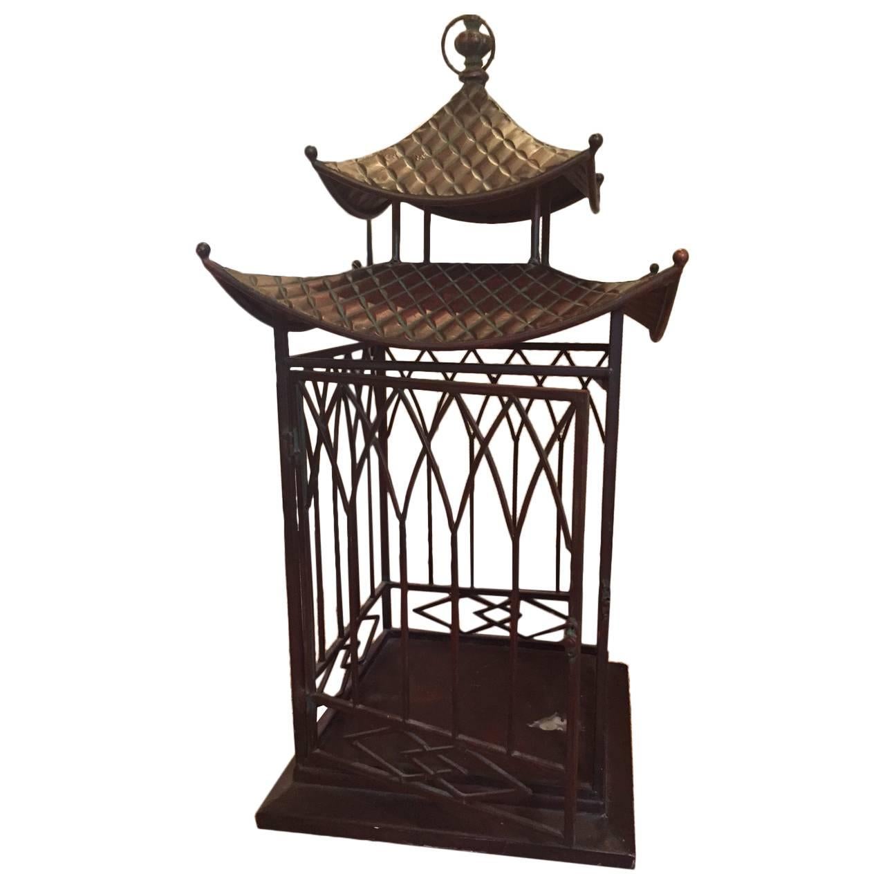 Vintage Copper Pagoda Lantern For Sale