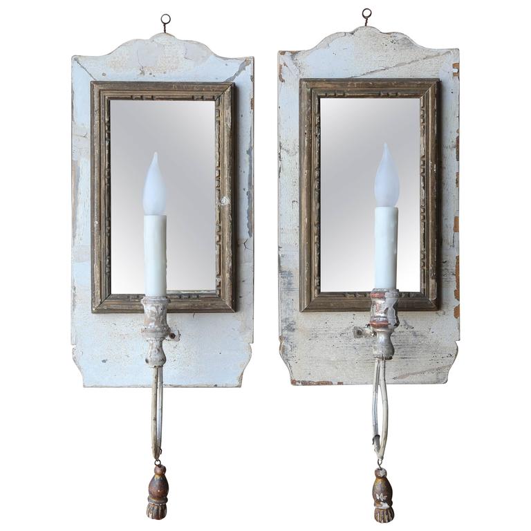 Italian Antique Mirrored Sconces For Sale at 1stdibs