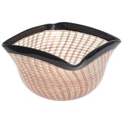 Stunning Italian Murano Venini Reticello Criss-Cross Glass Bowl