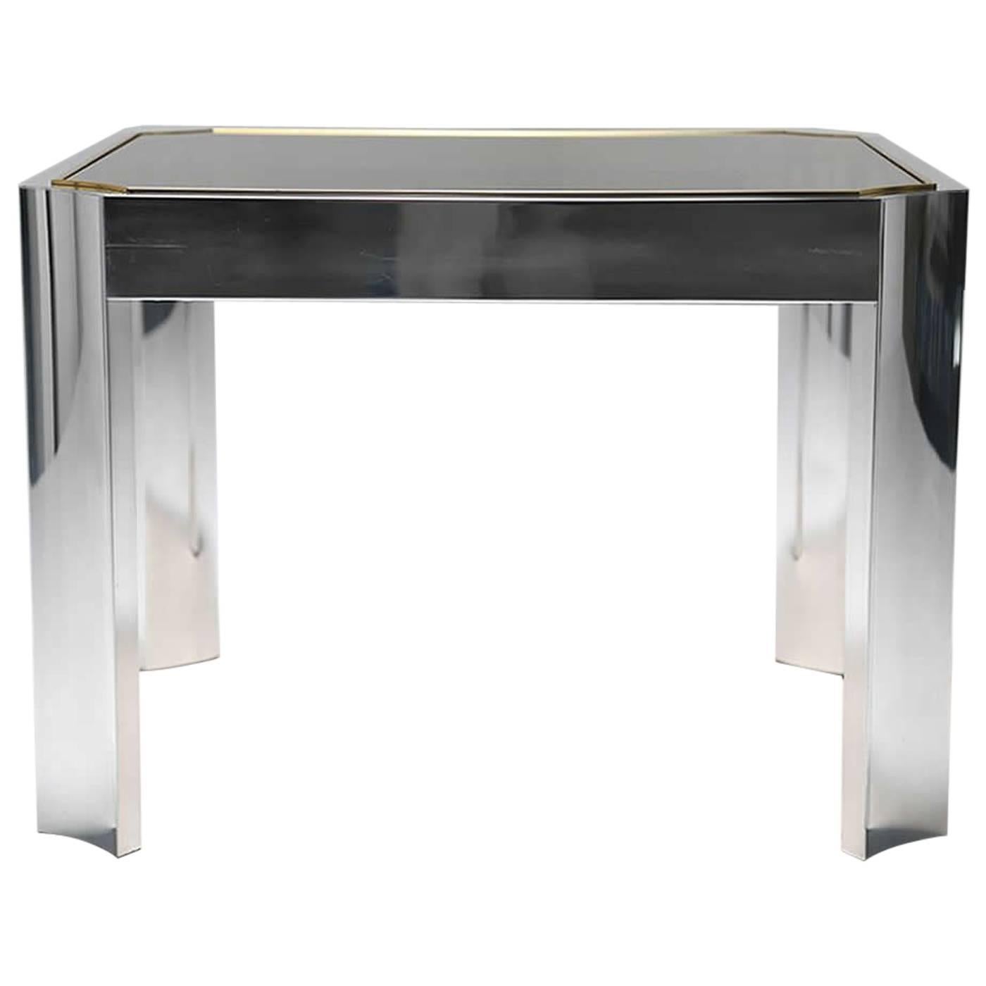 Mid-century Aluminum Side Table For Sale