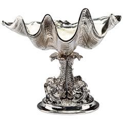 Silvered-Mounted Clam Shell Centerpiece