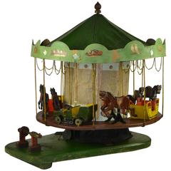 Antique Diecast Folk Art Merry-Go-Round Carousel 4