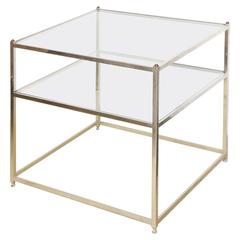 John Vesey Two-Tier Aluminum and Glass Table