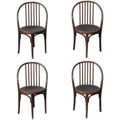 Set of Four High Style Bentwood Bistro Chairs, Jacob and Josef Kohn