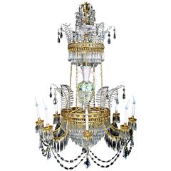 Palatial & Large Antique Russian Neoclassical Gilt Bronze and Crystal Chandelier 12