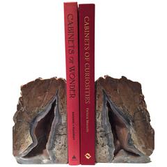 Beautiful Pair of Agate Bookends with Felt from the Western United States