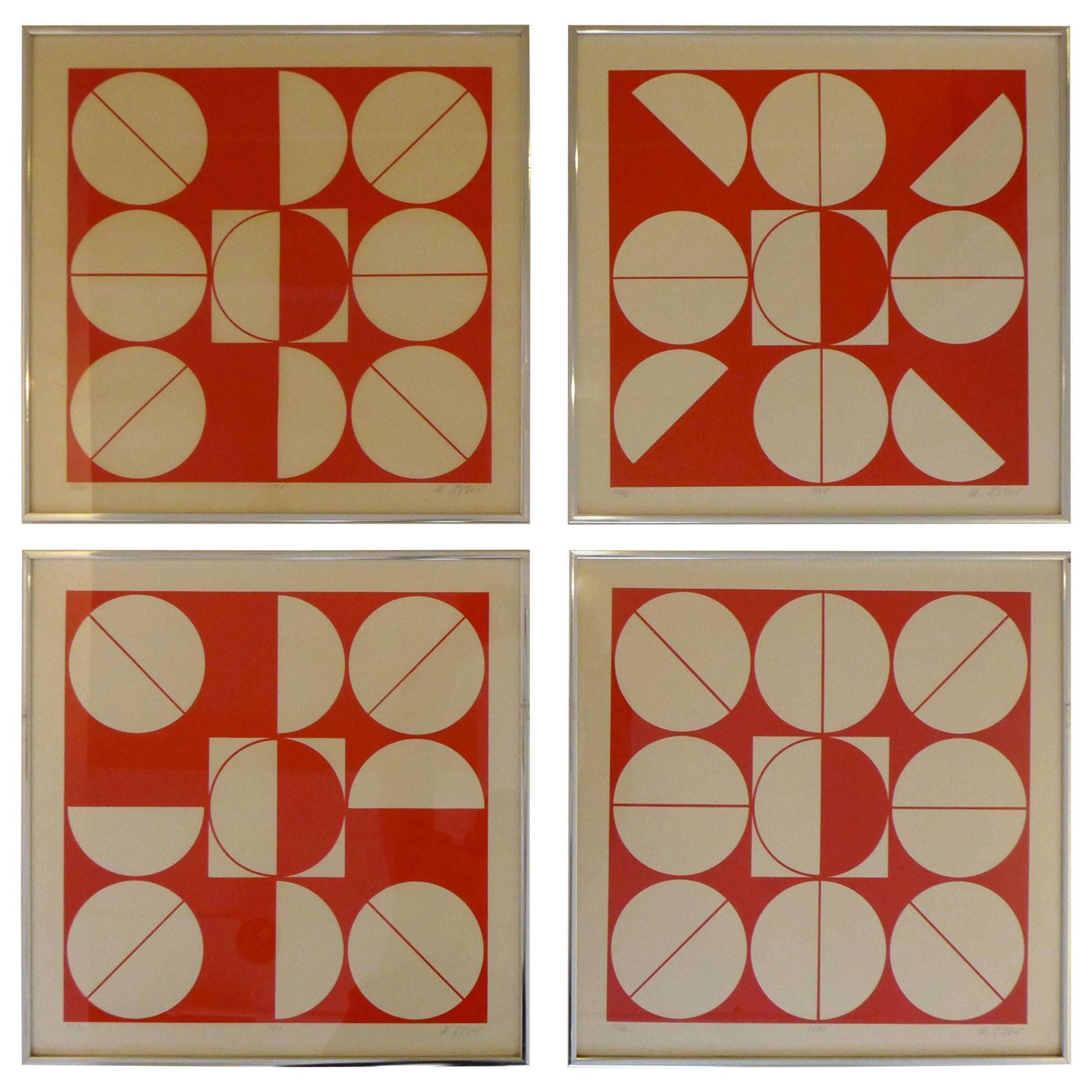 Set of Four Serigraphs by Milan Dobes