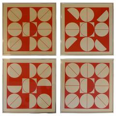 Ensemble de quatre sérigraphies de Milan Dobes