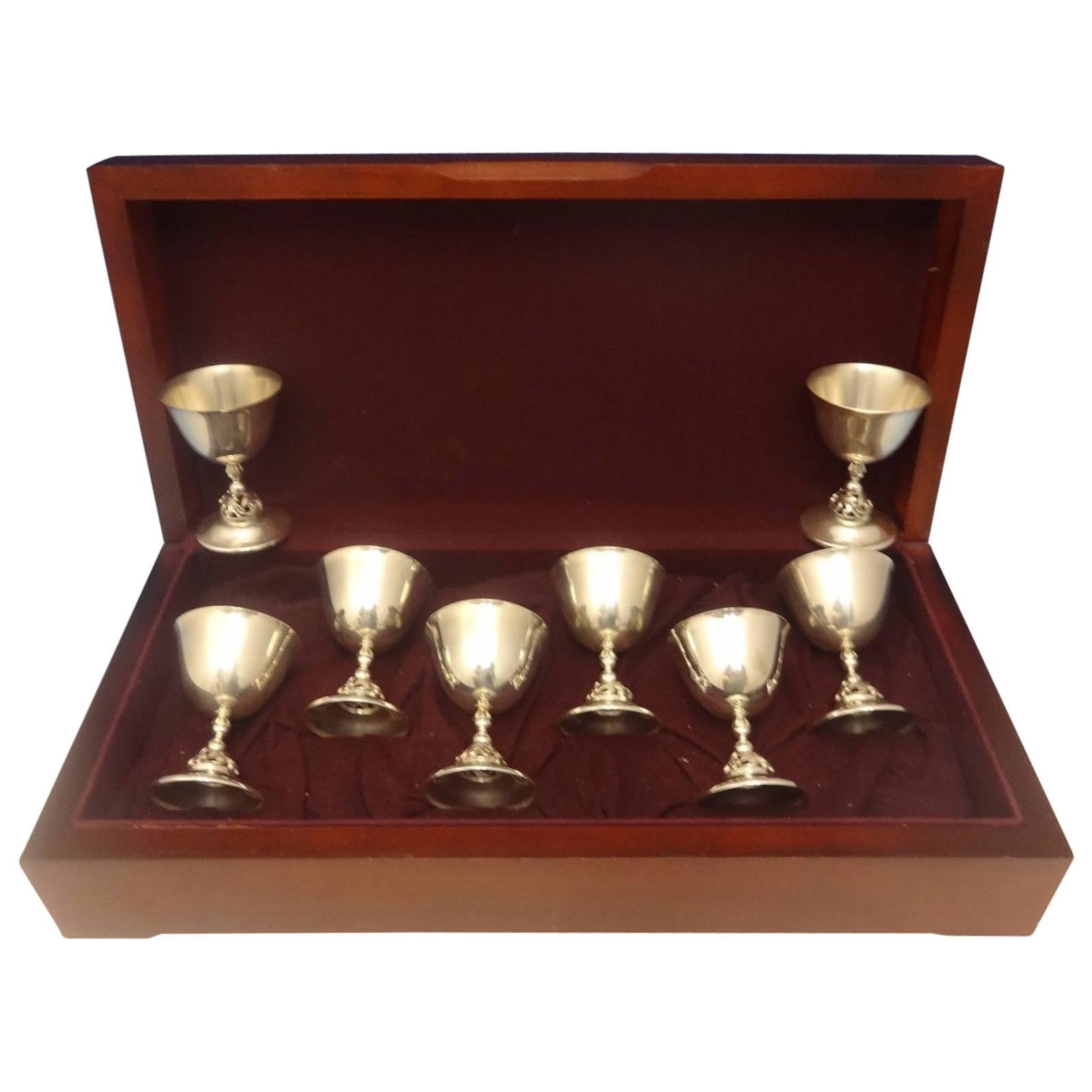 La Paglia International Sterling Silver Sherbet Cups Set of 8 in Box, Hollowware
