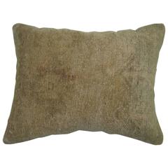 Beige Oushak Rug Pillow