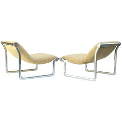 Fauteuils de salon en aluminium poli de Hannah Morrison pour Knoll International 