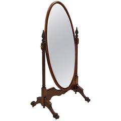 Antique Mahogany Cheval Dressing Mirror