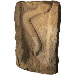 Folk Art Stone Carved Snake Downspout