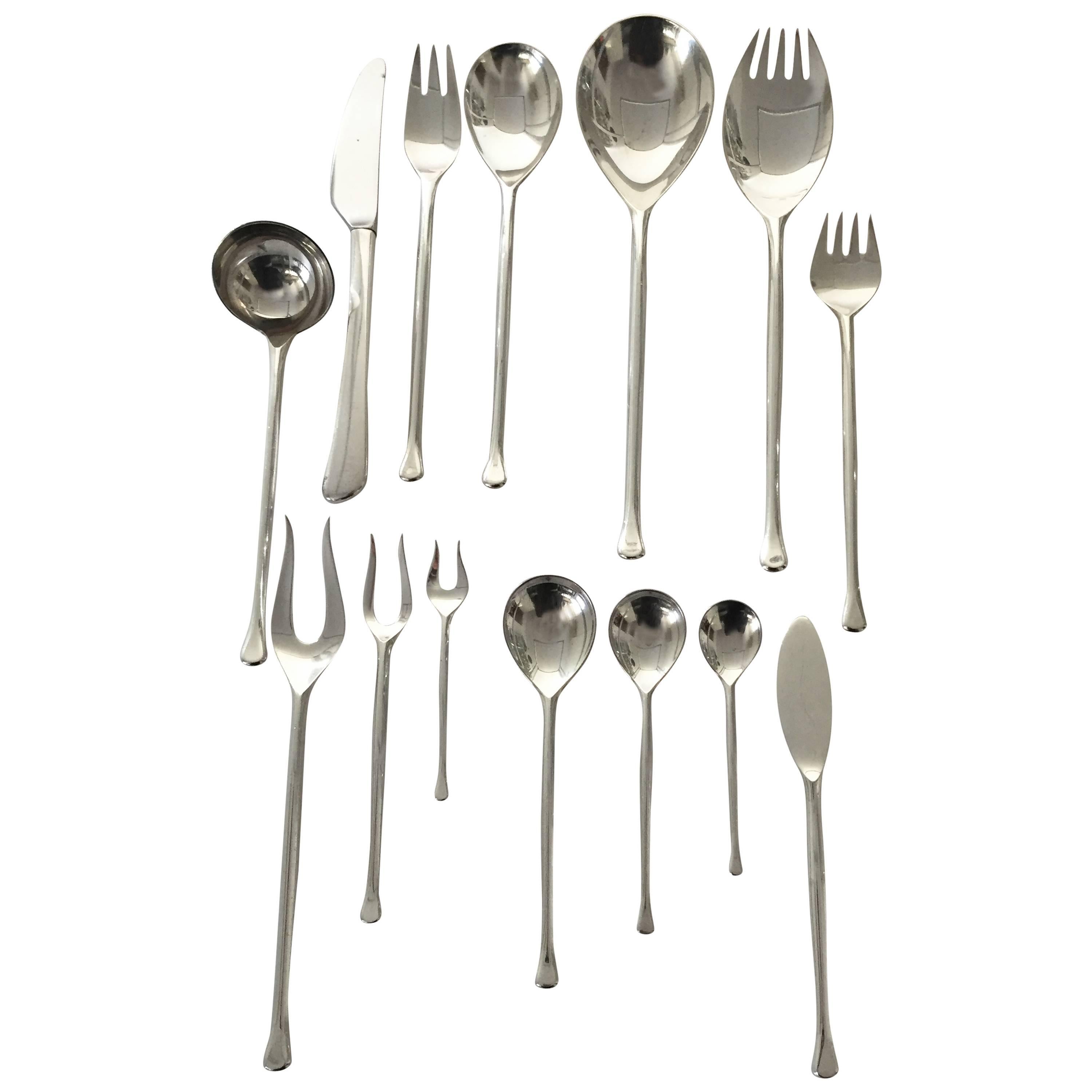 Anton Michelsen Sterling Silver Flatware Saphir Set of 67 Pieces