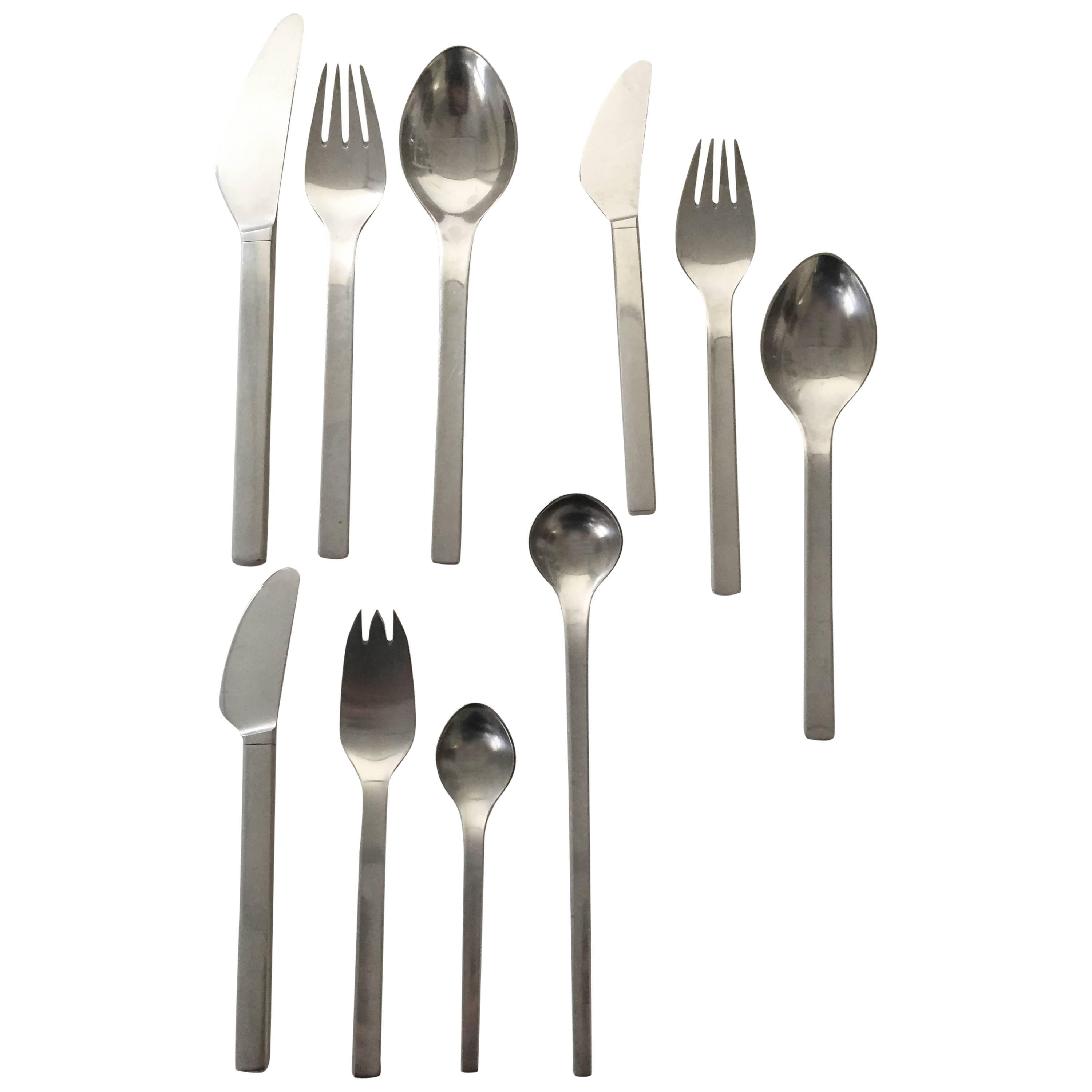 Georg Jensen Stainless Steel Flatware Tuja Tanaguil Set of 72 Pieces