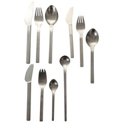 Georg Jensen Stainless Steel Flatware Tuja Tanaguil Set of 72 Pieces