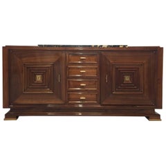 French Art Deco Buffet with Marble Top