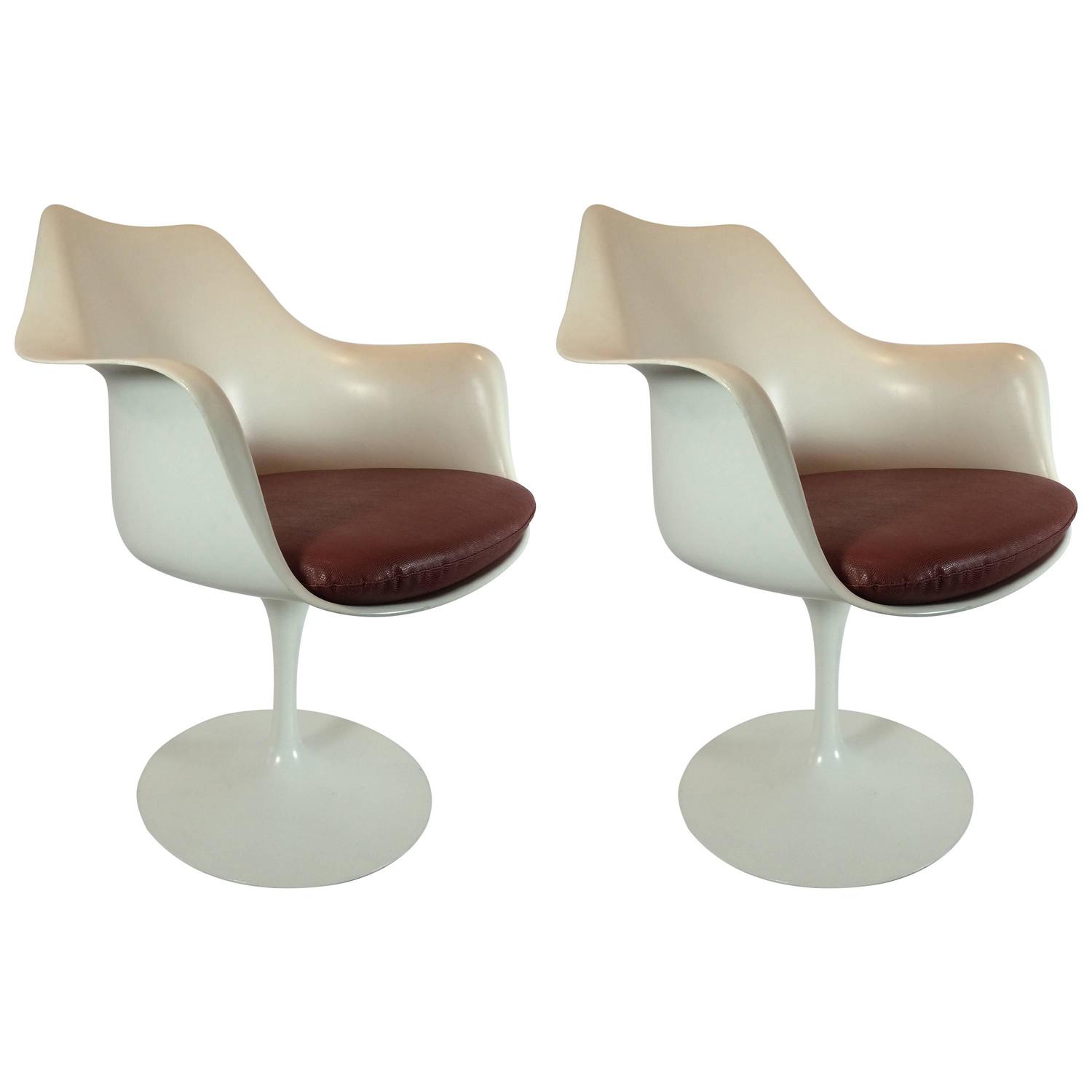 Saarinen Tulip Chair 1960s pair of eero saarinen tulip chairs with arms and swivel at Saarinen Tulip Chair 1960s pair of eero saarinen tulip chairs with arms and swivel at