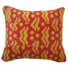 Red Turkish Deco Rug Pillow with Cintomani Design
