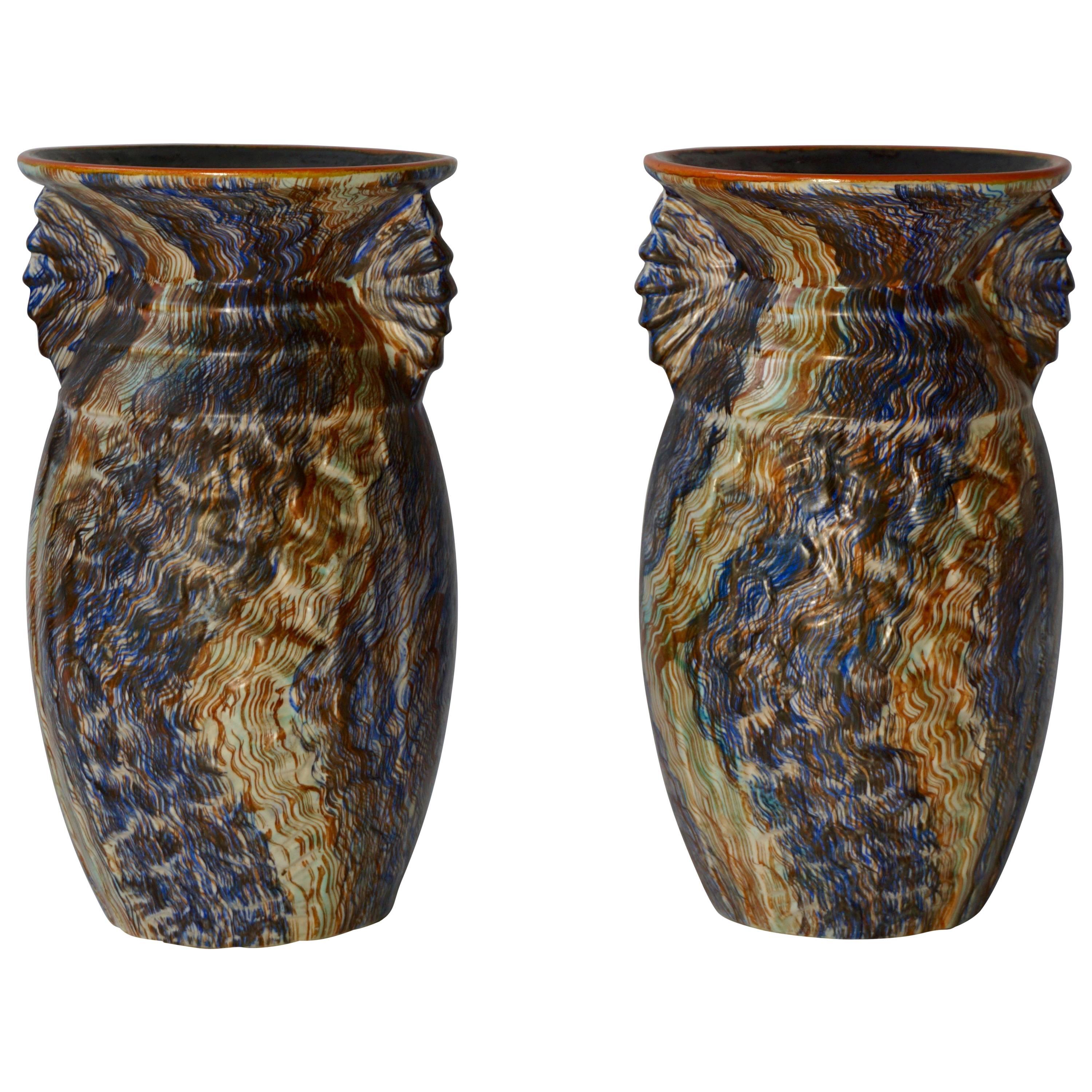 Pair of Belgian Ceramic Vases