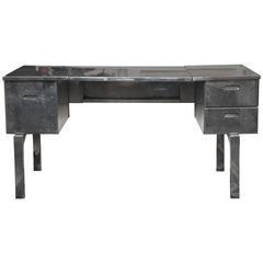 Polished Aluminum Midcentury Campaign Desk 8
