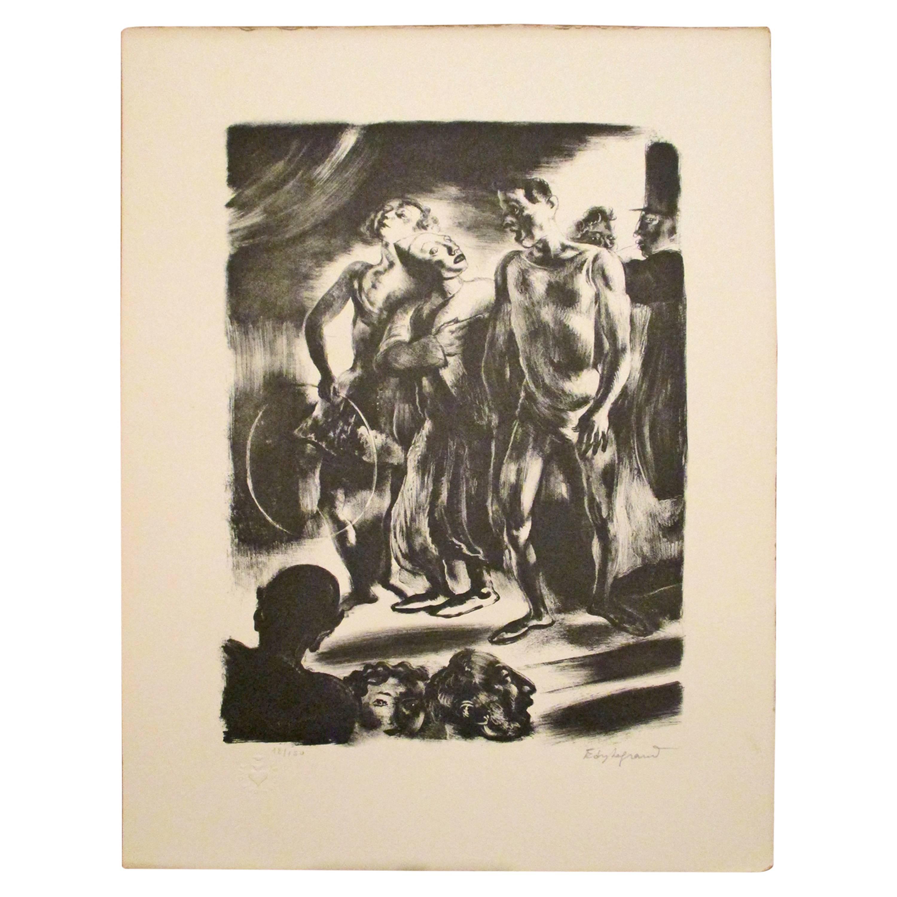 Lithograph by Edy Legrand, Circus Characters, 12/150 Signed For Sale