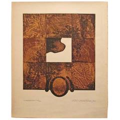 Seriegraph; "Introspection", Paris 1969, Tadeus Kalinowski, Polish Movement