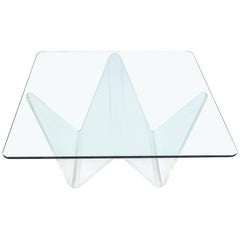 Large Lucite and Glass Wave Table, circa 1960