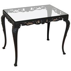 Fancy Cast Iron Rectangular Table Base with Glass Top 9