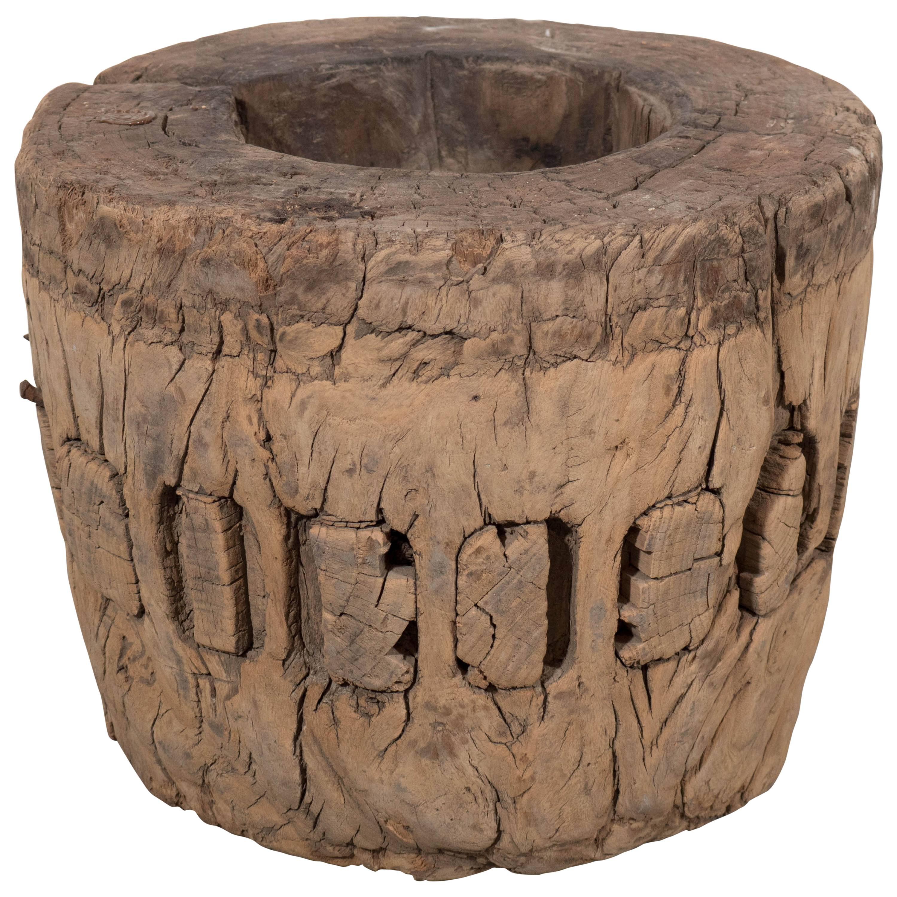 Weathered Oxcart Hub For Sale