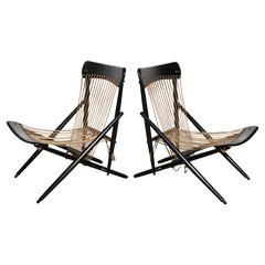 Pair of 1950s Maruni Rope Lounge Chairs