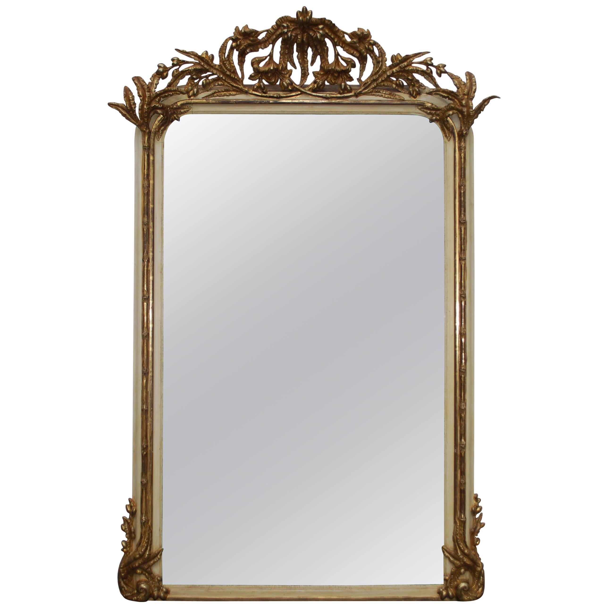 Large 19th Century Extraordinary Rare French Gold Gilded Mirror