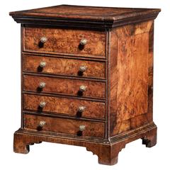 Used Early 18th Century Burr Oak Miniature ‘Apprentice Piece’ Chest of Drawers