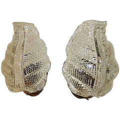 Midcentury Murano Leaf Rugiodoso Barovier & Toso Sconces 2