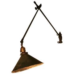 Used Huge and Early O.C. White Industrial Wall Lamp