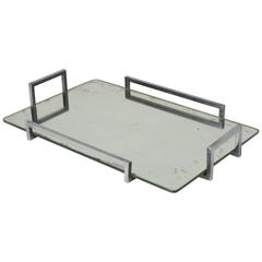 Vintage 1930s Modernist Nickel Serving Tray
