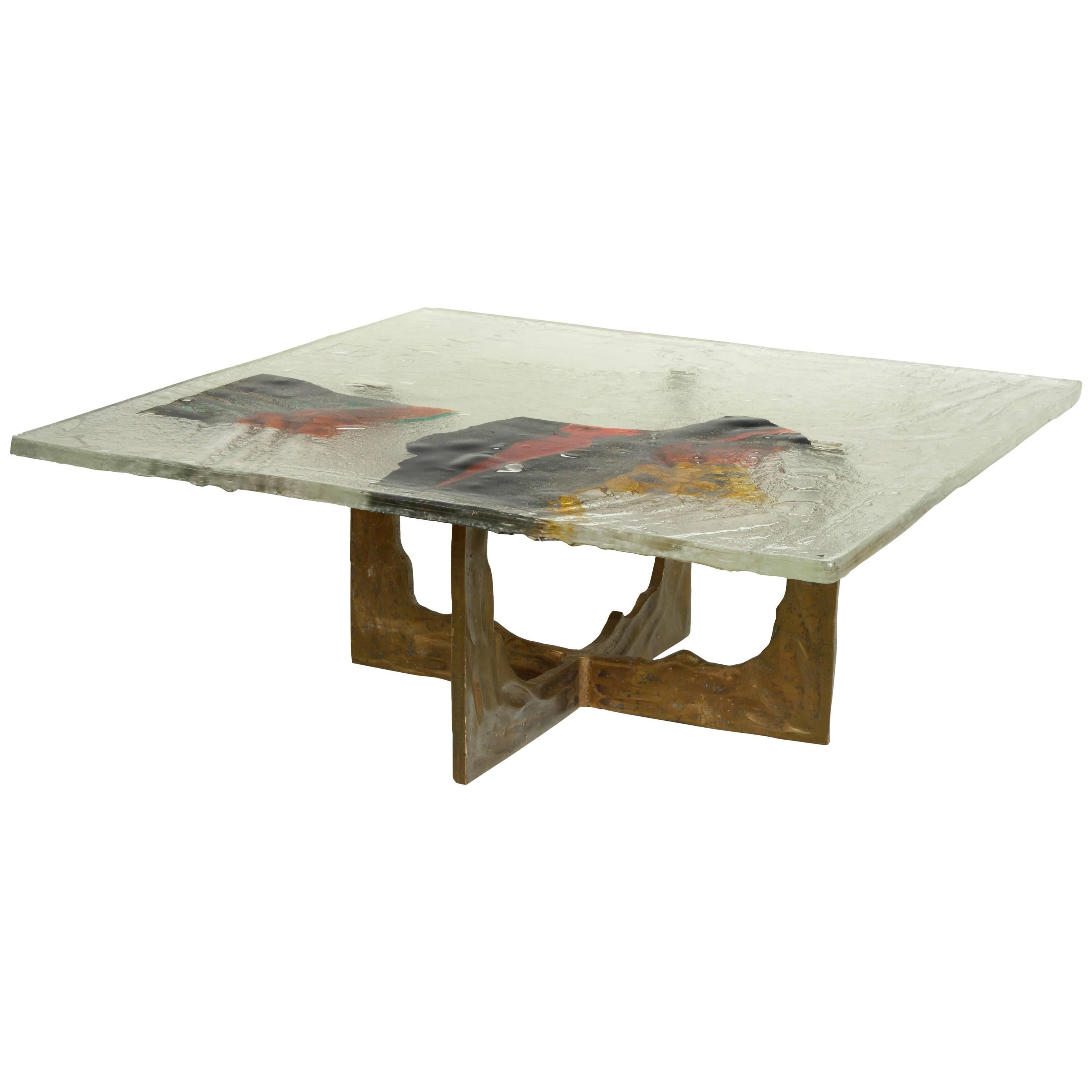 Important Glass and Bronze Low Table