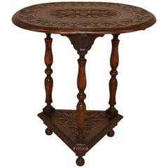 19th Century English Oak Oval Side Table