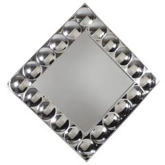 Silvered Acrylic Bubble Wall Mirror in the Manner of Verner Panton