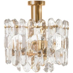 Kalmar Flush Mount Light 'Palazzo', Gilt Brass Glass, 1970, One of Two