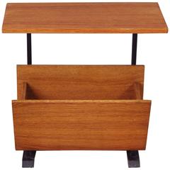 Midcentury Side Table Magazine Rack