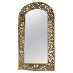 Reticulated Bronze Frame Mirror by Oscar Bach