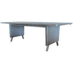 Antique Large Machine Age Metal Desk/Dining Table